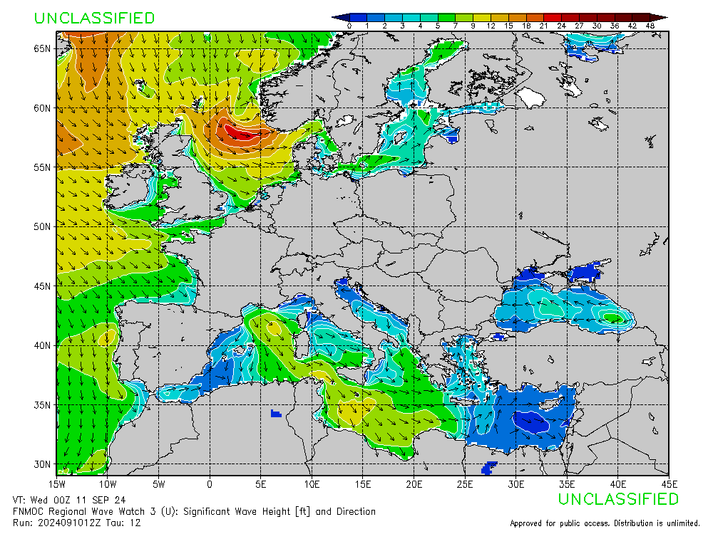 FNMOC mapa isobaras 12 horas