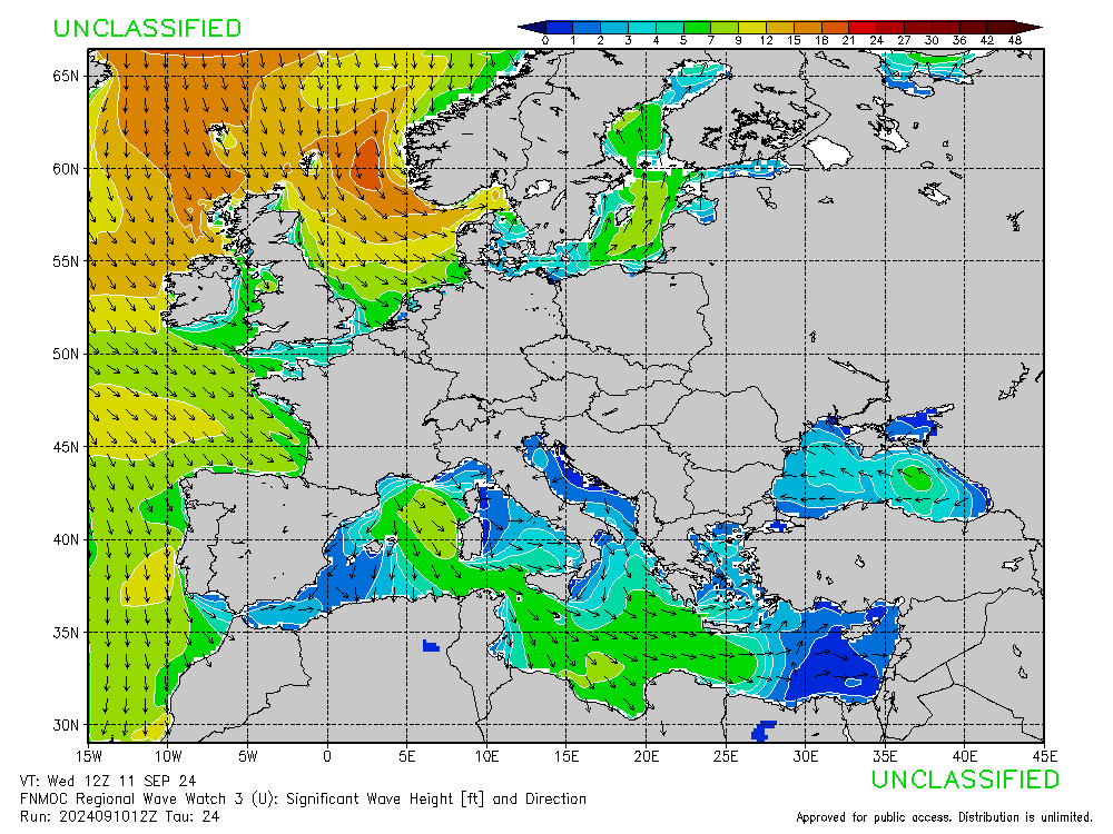 FNMOC mapa isobaras 24 horas