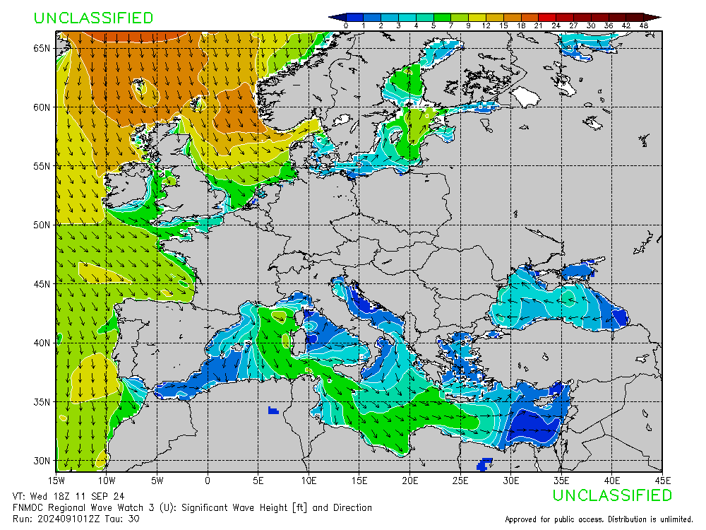 FNMOC mapa isobaras 30 horas