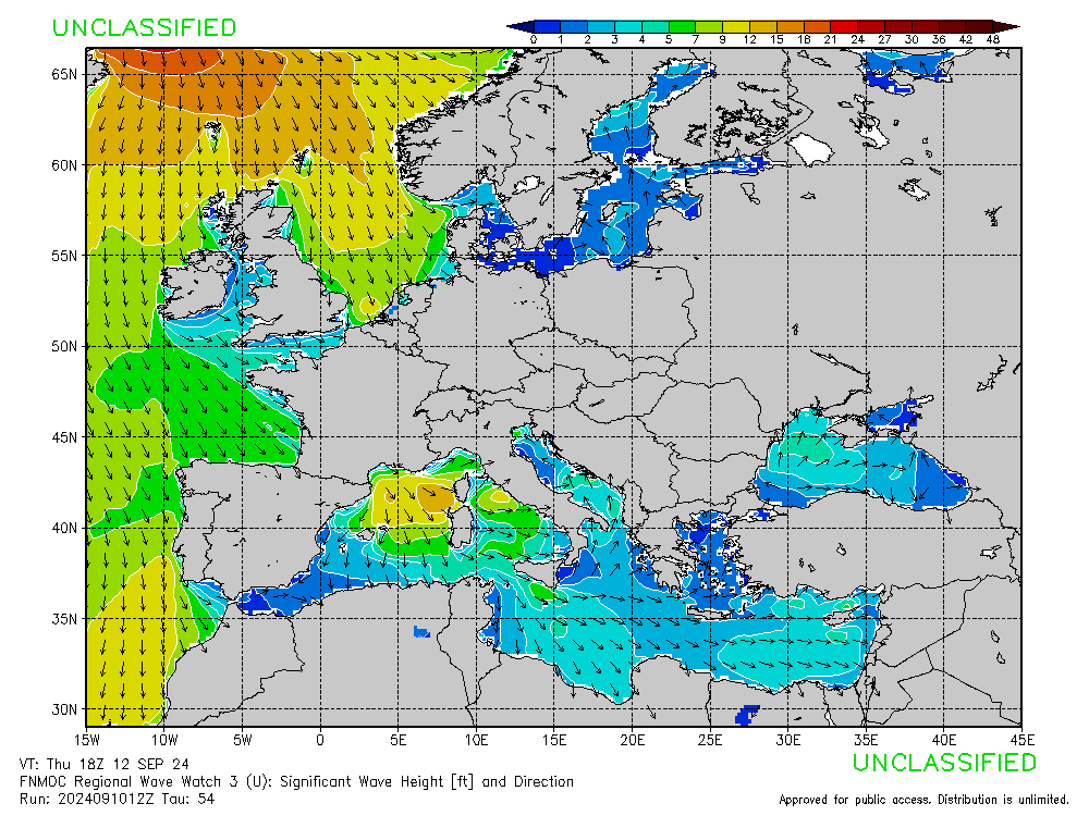 FNMOC mapa isobaras 54 horas