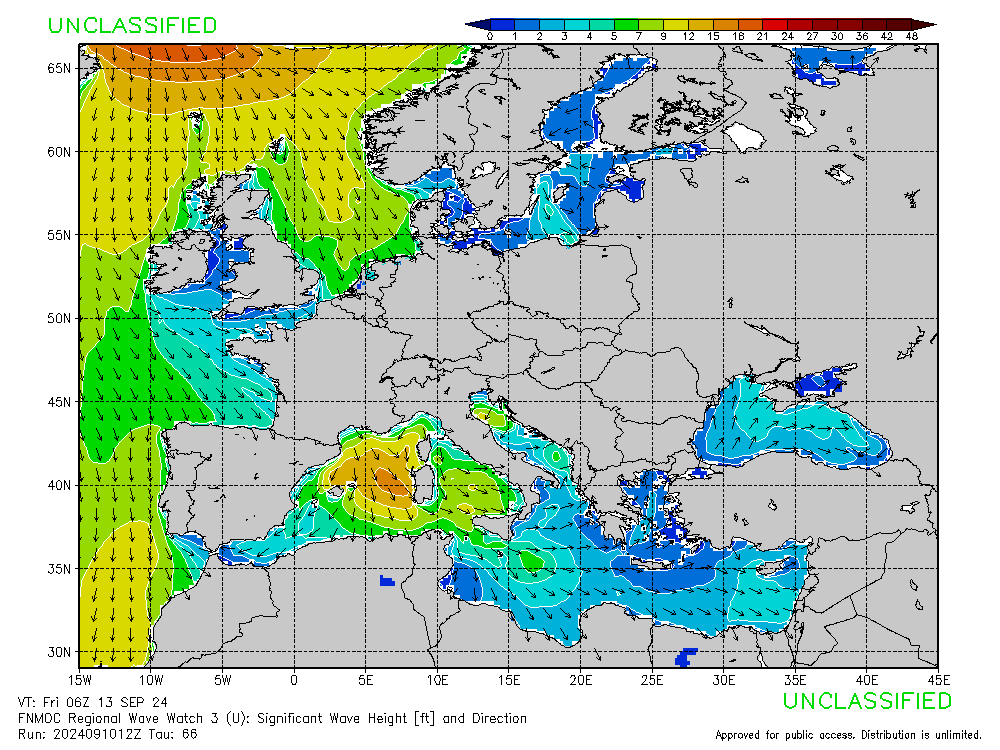 FNMOC mapa isobaras 66 horas