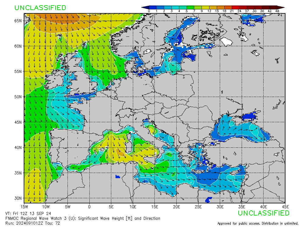 FNMOC mapa isobaras 72 horas